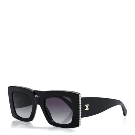 CHANEL Acetate Pearl Rectangle Sunglasses 5480 .